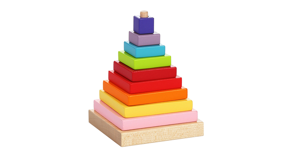 Cubika Piramis Fa építőjáték 9 db-os
