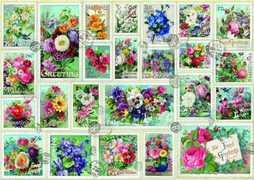 Stamp Flower Collection - Bluebird 70472 - 2000 db-os puzzle