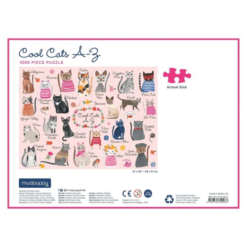 Cool Cats A-Z 1000 db-os puzzle Mudpuppy