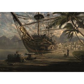 Ship at ancor, 1000 db (58183) Schiff vor Anker