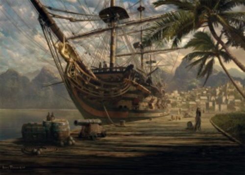 Ship at ancor, 1000 db (58183) Schiff vor Anker