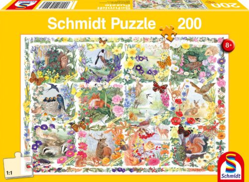 Through the seasons with animals and flowers - Schmidt 56422 - 200 db-os puzzle