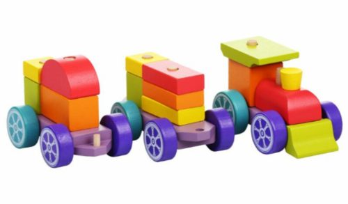 Cubika Fa vonat 15 darabos készlet
