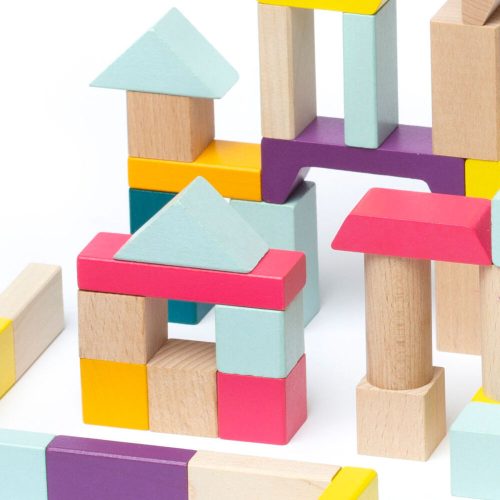 Cubika 100 db-os fa építőkocka készlet