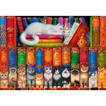 Cat Bookshelf - Bluebird 70344-P - 1000 db-os puzzle - Egyszerbolt Társasjáték