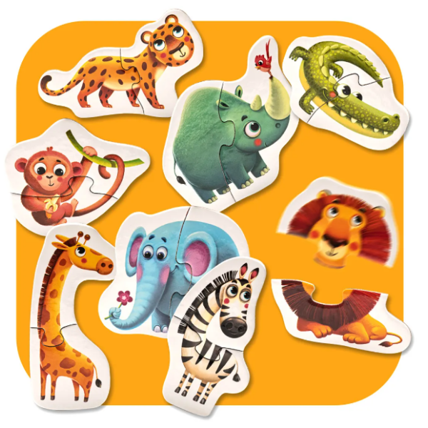 Cubika Bébi puzzle - 8 afrikai állat - Egyszerbolt Társasjáték